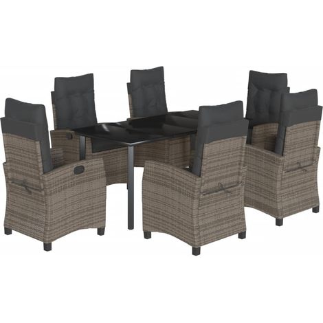 Maison Exclusive - Set comedor jardín 7 pzas y cojines ratán sint (1/5)