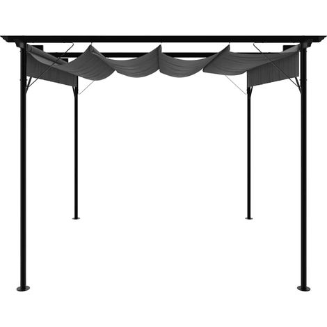 Maison Exclusive - Pergola con Tetto Retrattile Antracite 3x3m in Acciaio 180 g/m²