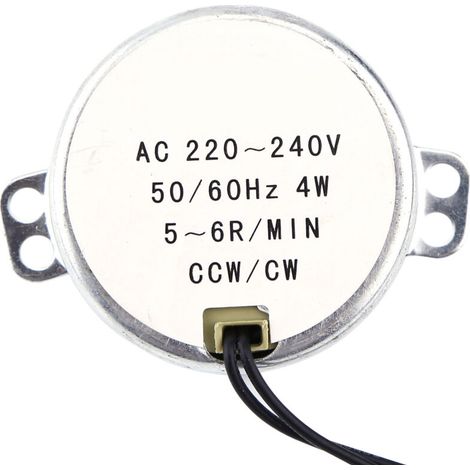 Moteur à Engrenages AC Synchrone 4W CW/CCW 5-6RPM, Moteur électrique pour le Contrôle d'automatisation et les Appareils Ménagers