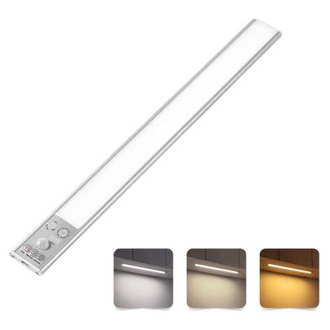 Sous l'éclairage du cabinet LED Lumière de capteur de mouvement Armoire intérieur Lumières rechargeables Lumières dimmables activées à batterie avec 3 températeurs de couleur pour escalier de cuisine (1/5)