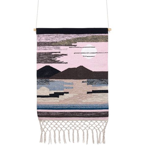 Décoration Murale Multicolore en Laine 50 x 80 cm avec Pompons Fait Main Sadda