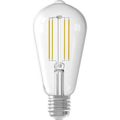 Ampoule intelligente E27, avec application et commande vocale (7 W), ampoule LED WiFi, filament à intensité variable, lampe wifi, blanc chaud (1/4)