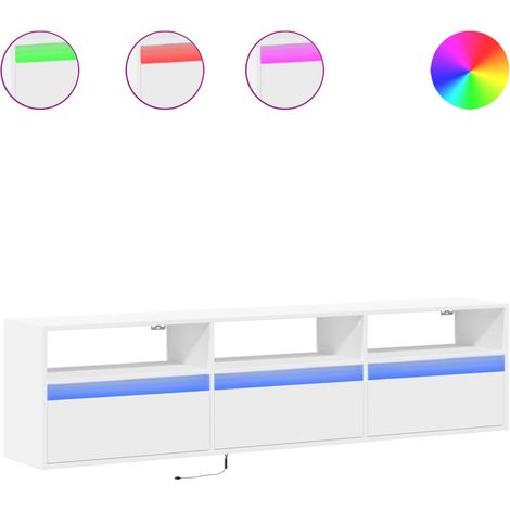 Maison Exclusive - TV-Wandschrank mit LED Weiß 180x31x45 cm