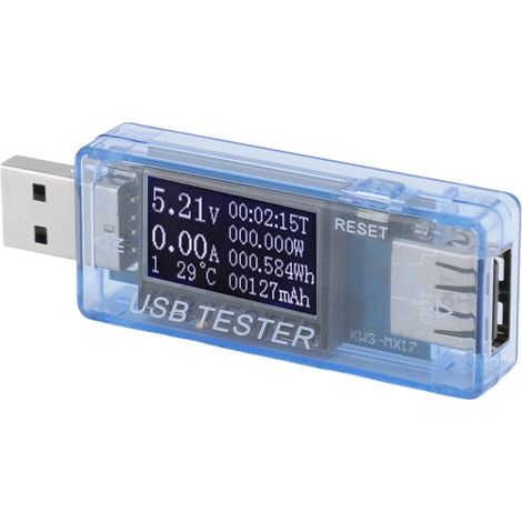 Testeur de charge USB multifonction 8 en 1 : tension, courant et courant, tension, voltmètre et ampèremètre. Affichage numérique. (1/5)