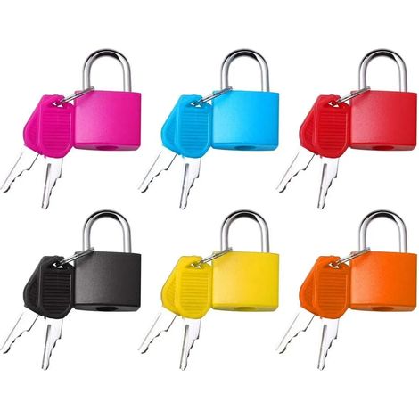 10 cadenas à bagage avec clés, mini cadenas de sécurité pour valise, serrures de voyage multicolores, lot de cadenas à clé pour sac et bagages, protection fiable pour vos déplacements. (1/5)