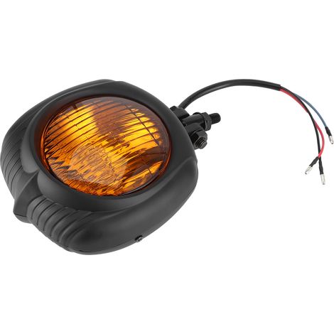 Phare avant moto universel 12V 4 pouces pour Yamaha, abat-jour jaune transparent, projecteur LED compatible (1/5)
