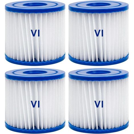 Lot de 4 filtres cartouche type VI pour spa, compatible Bestway Lay-Z-Spa (1/4)