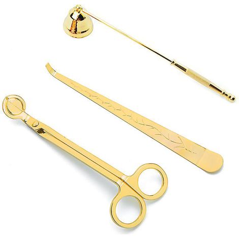 porte-bougie (ensemble De 3 Pices), Coupe-mche De Bougie, Trempette De Mche, Ensemble D'accessoires De Bougie En Acier Inoxydable D'extinction D'i (1/5)