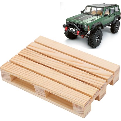 Plateau de rangement en bois finement travaillé pour voiture télécommandée, décoration miniature RC. (1/5)