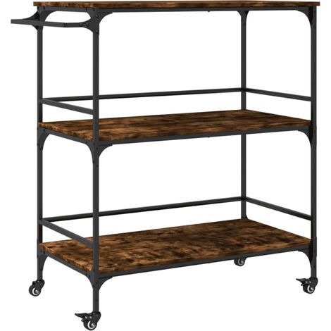 Maison Exclusive - Chariot de cuisine chêne fumé 100,5x50x105 cm bois d'ingénierie