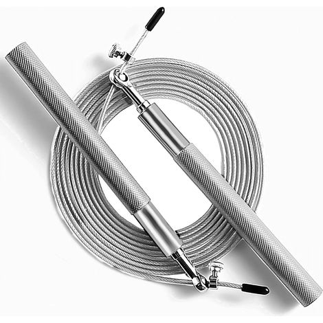 Roulement à billes pivotant à 360° - Corde réglable gainée d'acier - Poignée antidérapante en aluminium - Idéal pour l'entraînement physique, la boxe et les exercices sportifs (1/4)