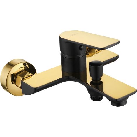 Mexen Alfa grifo de bañera, negro/dorado - 745730-75 (1/2)