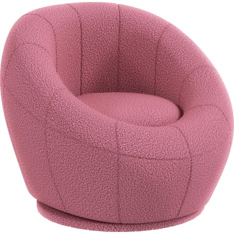 Fauteuil enfant, mobilier enfant, tabouret enfant, peluche en polaire, 60 cm x 56 cm x 48 cm, rose (1/5)