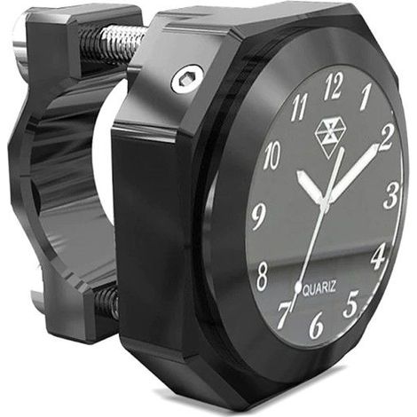 Orologio manubrio moto/Orologi analogici + fissaggio manubrio Craftride LK2 nero