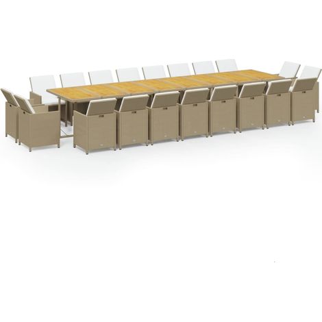 Ensemble à manger de jardin coussins 21 pcs Mobilier de jardin résine tressée (1/5)
