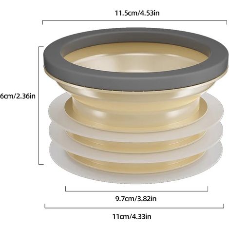 Joint d'étanchéité pour bride de toilette - étanche, adhérence ultra-forte, facile à installer, convient aux tuyaux d'évacuation. (1/5)