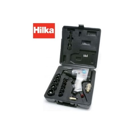 HILKA AIR IMPACT WRENCH 17PC 1/2"" DRIVE RATCHET COMPRESSOR & SOCKETS 85151617