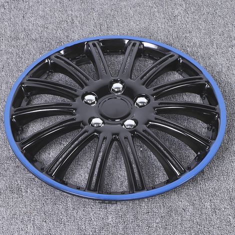 Ensemble de 4 enjoliveurs noirs de 15 pouces, cache-moyeux complets à clipser, compatibles avec pneus R15 et jantes en acier (surdimensionnés) (1/5)