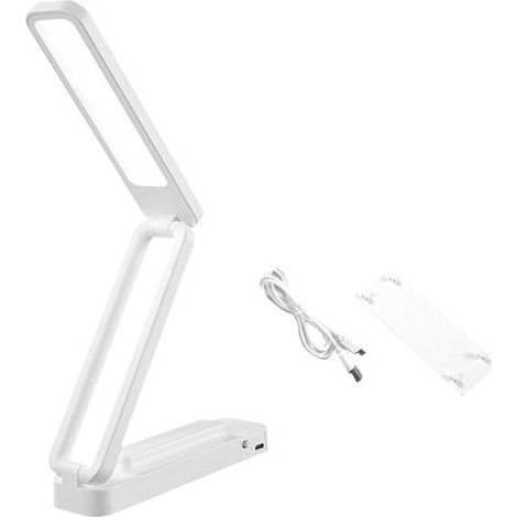 Tragbare, faltbare Schreibtischlampe mit 3 Farbtemperaturstufen, Touch-Dimmfunktion, Fernbedienung, Tischlampe fürs Büro, 947 Weiß, wiederaufladbarer 2000-mAh-Akku (1/5)