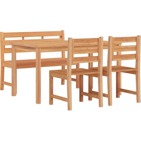 Set da pranzo mobili da giardino mobili da esterno 4 pezzi in legno massello di teak (1/5)