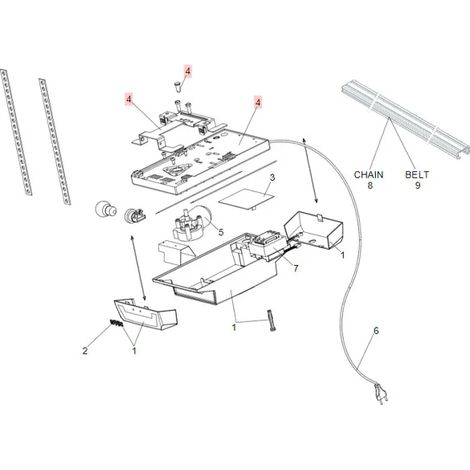 faac pièce détachée base et support de rail d600/d1000 63003357 (1/3)