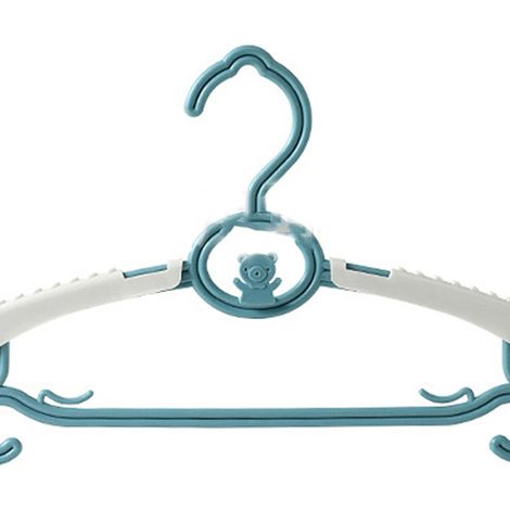 Cintre pour vêtements d'enfants, portant pour vêtements de bébé, portant télescopique, mignon, en plastique antidérapant, rangement sans traces, couleur aléatoire, bleu nordique. (1/5)