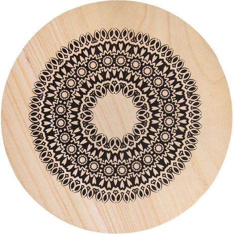 Topfuntersetzer aus Holz MANDALA 20 cm (1/4)