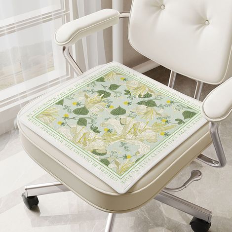 Coussin de siège en fibre de soie glacée, coussin de canapé rafraîchissant, natte rafraîchissante, antidérapant, respirant (dimensions : 50 × 50 cm) (1/5)