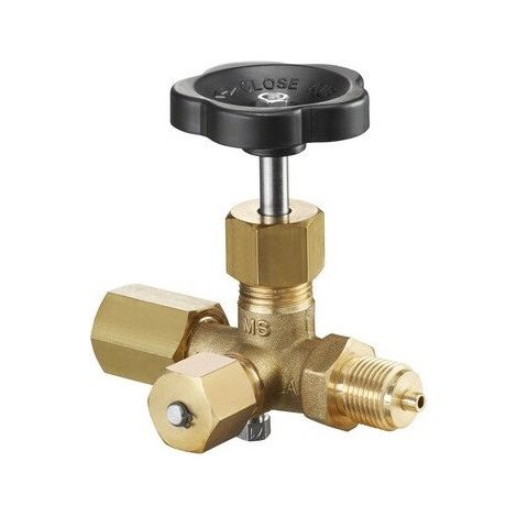 Valvola PER MANOMETRO OTTONE / ACCIAIO INOX 1/2 con COMANDO TETINE