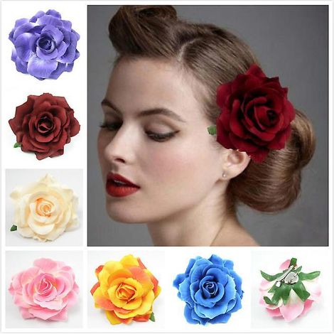 7 Pices 7 Couleurs Pinces Cheveux En Forme De Rose Colore Pour Femmes Et Filles (1/5)