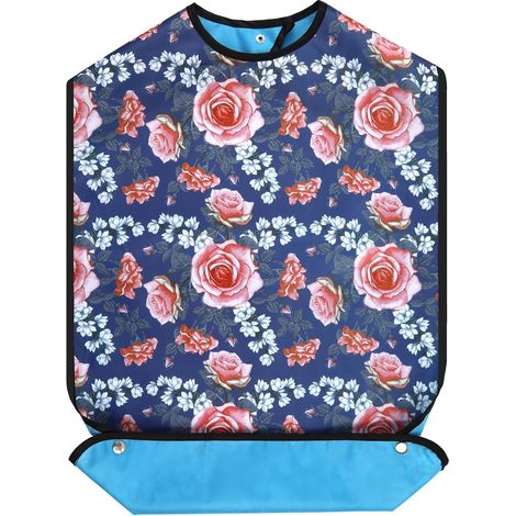 Bavoirs pour adultes avec ramasse-miettes – Protections imperméables et réutilisables pour les femmes et les hommes âgés, ou toute personne ayant perdu sa motricité, C-1., taille unique (1/5)