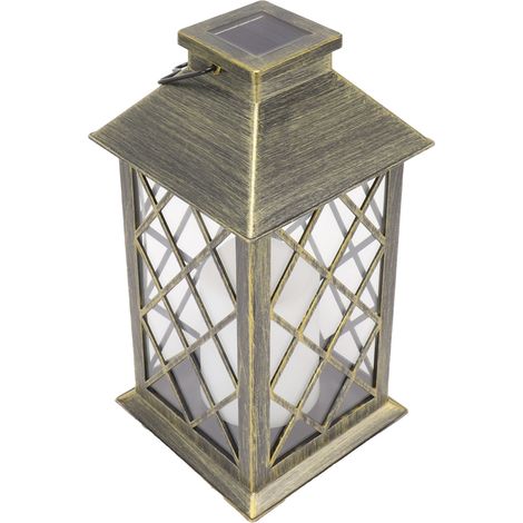 Lanterne en bronze avec grand filet, lanterne suspendue de jardin décorative pour table ou fête en extérieur