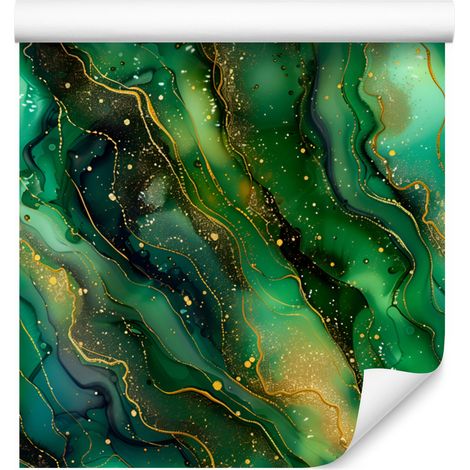 Papel pintado en verde botella, verde, verde mar y tinta oliva, 50x1000 cm (1/5)