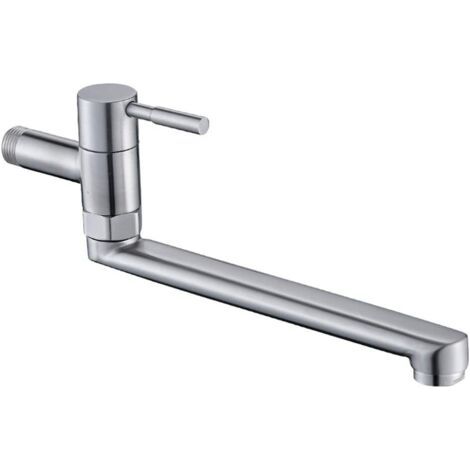 Robinet d'évier en acier inoxydable à fixation murale (1/5)