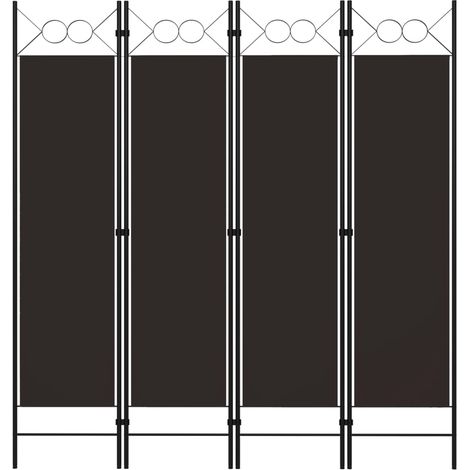4-tlg. Raumteiler Braun 160 x 180 cm