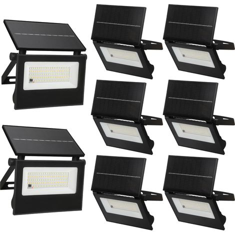 Randaco 8X Lámpara solar exterior Aplique solar LED Iluminación exterior para jardín con detector de movimiento