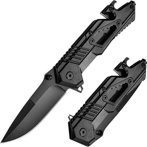 Klappmesser 5-in-1 Survival Rettungsmesser mit Glasbrecher & Gurtschneider