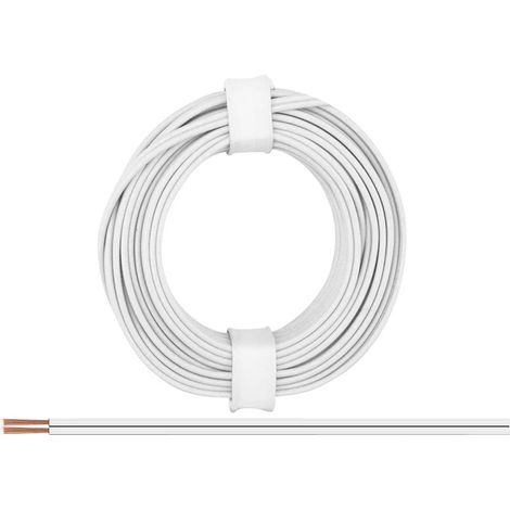 Donau Elektronik 218-55 Fil de câblage 2 x 0.14 mm² blanc 5 m Y067081