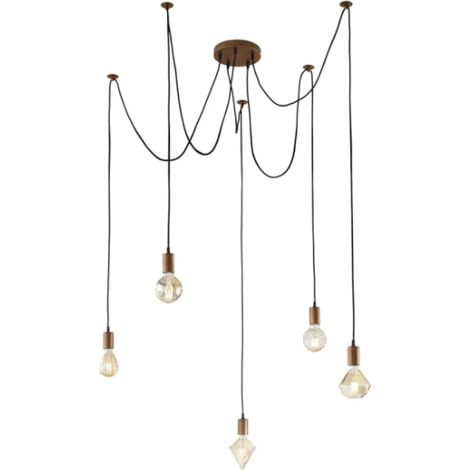 Lampada a sospensione, metallo, rame antico, H max 200 cm, Cord