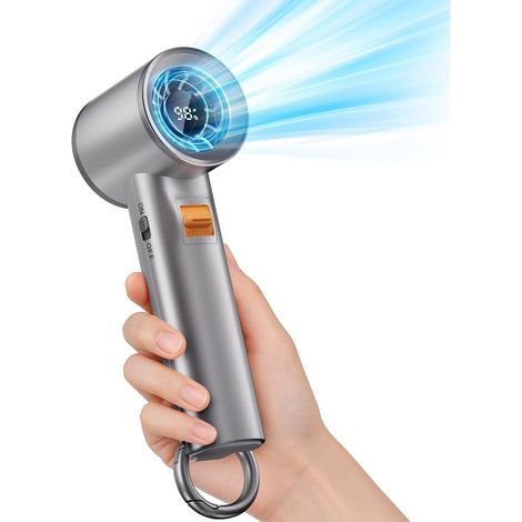 Ventilateur turbine portable d'extérieur - Mini ventilateur de poche personnel 3000 mAh - Vitesse de ventilation réglable - Affichage numérique (1/5)