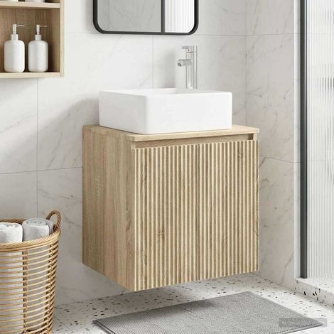 Vanidad con Lavabo de Pared Roble  53 x 35 x 63 cm