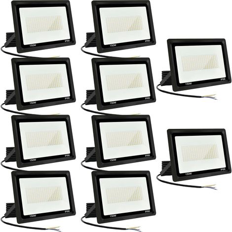 (10 pack) 150W Projecteur LED,spot led extérieur 15000LM Super Brillant Projecteur LED Exterieur IP66 Etanche Projecteur Exterieur Led 6500K Blanc Froid Projecteur Led pour Garage, Jardin, Terrace