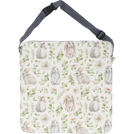Asiento elevador portátil para niños con estampado de conejo: cojín antideslizante con soporte resistente, extraíble y lavable para sillas de cocina.