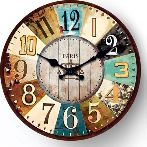 Wall clock - Clock - Decorative wall clock - Silent clock - Metal wall clock - Vintage European style - Large Roman numerals - French Parisian style - Suitable for living room, bedroom, kitchen, offic