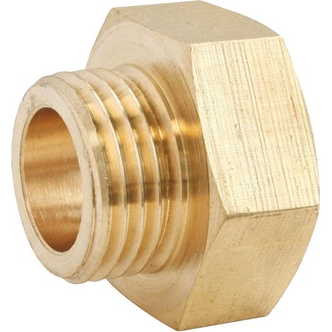 Reduzierstück aus rohem Messing, Außengewinde 3/8" auf 1/4", 2er-Pack, Schnellanschluss, korrosionsbeständig, kompatibel mit allen Gewindefittings