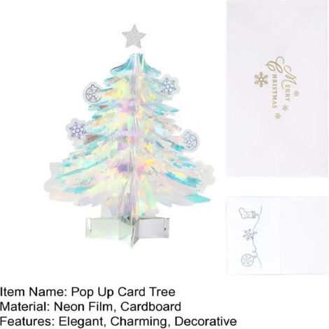 3D PopUp Arbre de Noël Ornement Mini Film Carte Voeux Enveloppe Ensemble Vacances Décor Bureau pour le à Domicile (1/4)