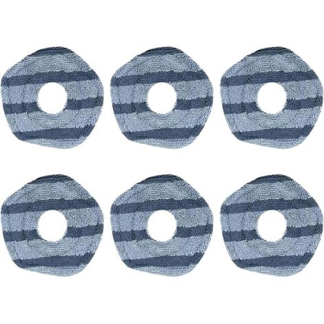 Lot de 6 serpillères lavables pour aspirateurs Eufy X10 Pro Omni pour aspirateurs robot Eufy X9 Pro, lavables et réutilisables, pièces, accessoires, serpillère pour aspirateur, tampons pour (1/5)