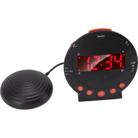 Réveil 110 décibels avec lumière rouge clignotante, ultra-puissant, idéal pour étudiants et personnes âgées. (1/5)