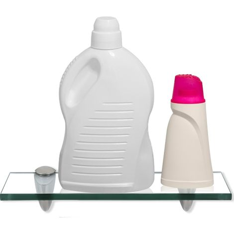 Randaco Mensola da parete in vetro 30 x 10 cm x 8 mm Trasparente Per cucine e bagni