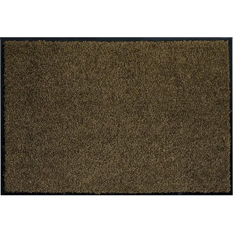 Tapis de propreté - paillasson intérieur - Lavable à 30° C - Tapis antidérapant - Rangement Chaussures Couloir - Cuisine - Marron 60x90 cm (1/5)